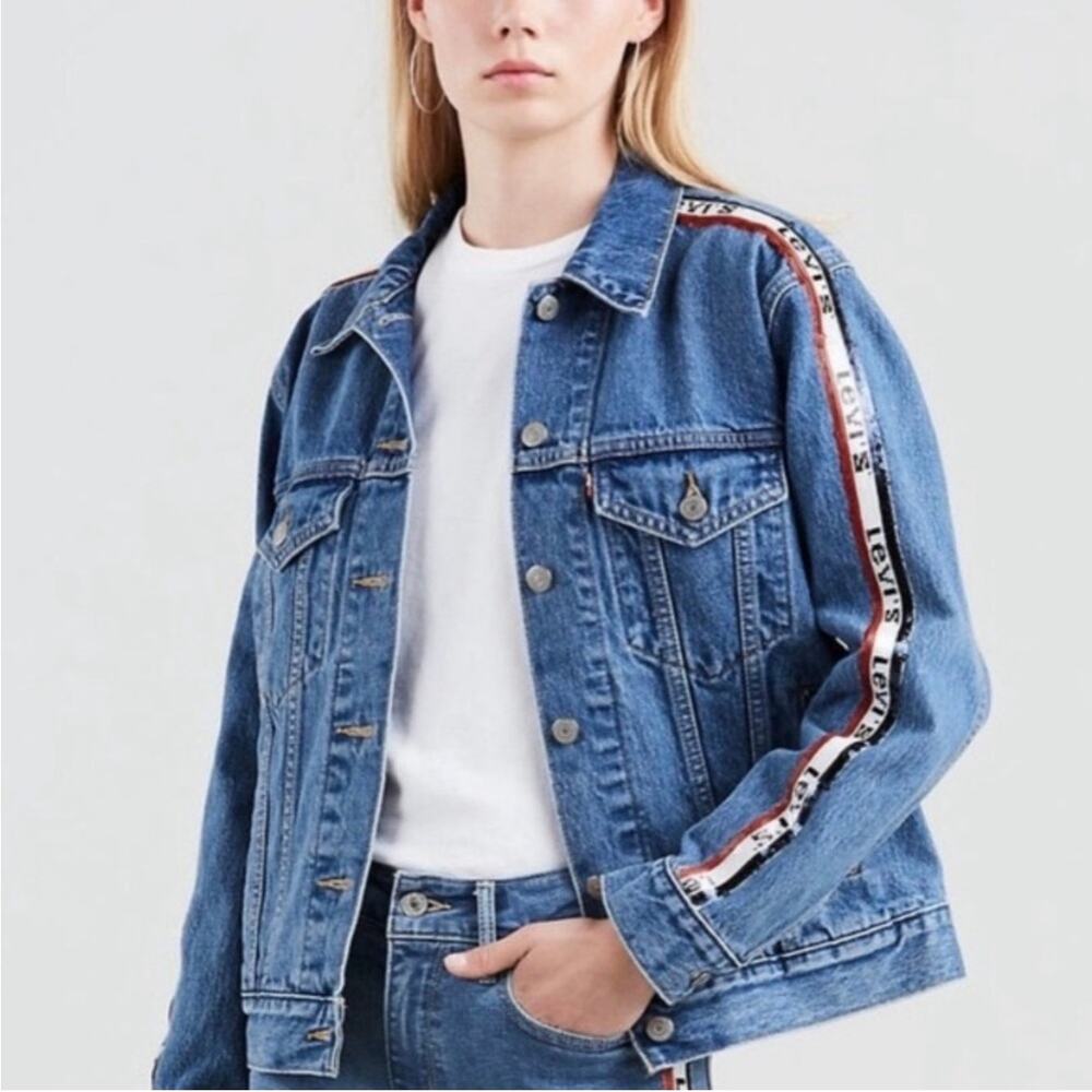 Levi’s Trucker Jacket Sequin USA Stripe Women’s XL